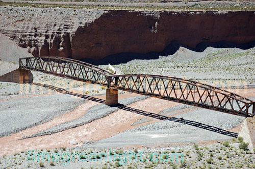 Old Railway Bridge on the track from Argentina to Chile across the Andes