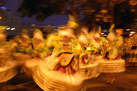 dancers in the Night Carnival as part of the 2010 Thames Festival in London